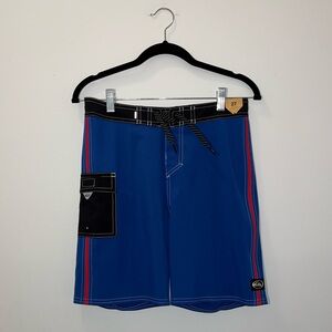 Quicksilver Board Shorts Swim Trunks Youth Boys Blue Red Surf NWT 27